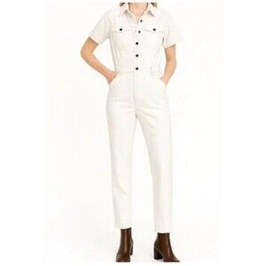 Avec Les Filles Anthropologie Denim Utility Jumpsuit Boiler Suit Romper Womens S